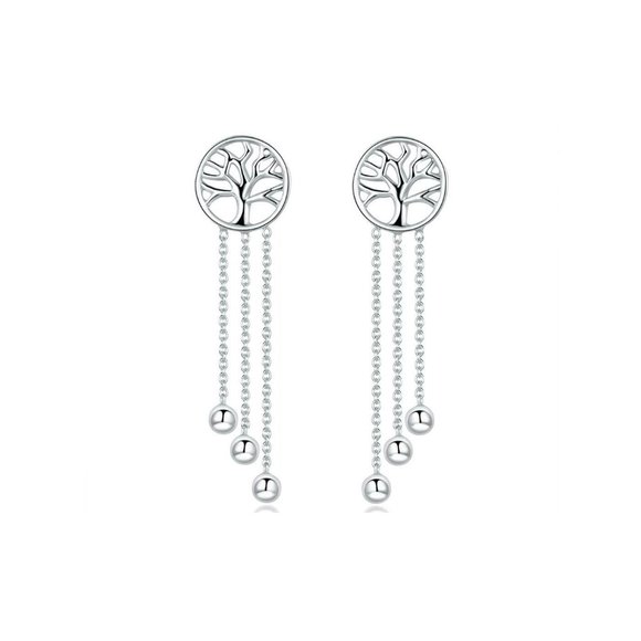 Womens 925 SS Tree of life Drop Dangle Earrings - Picture 1 of 3